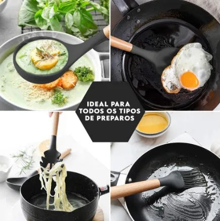 Kit 12 Peças Utensílios De Cozinha Livres de BPA ⭐FRETE GRÁTIS⭐