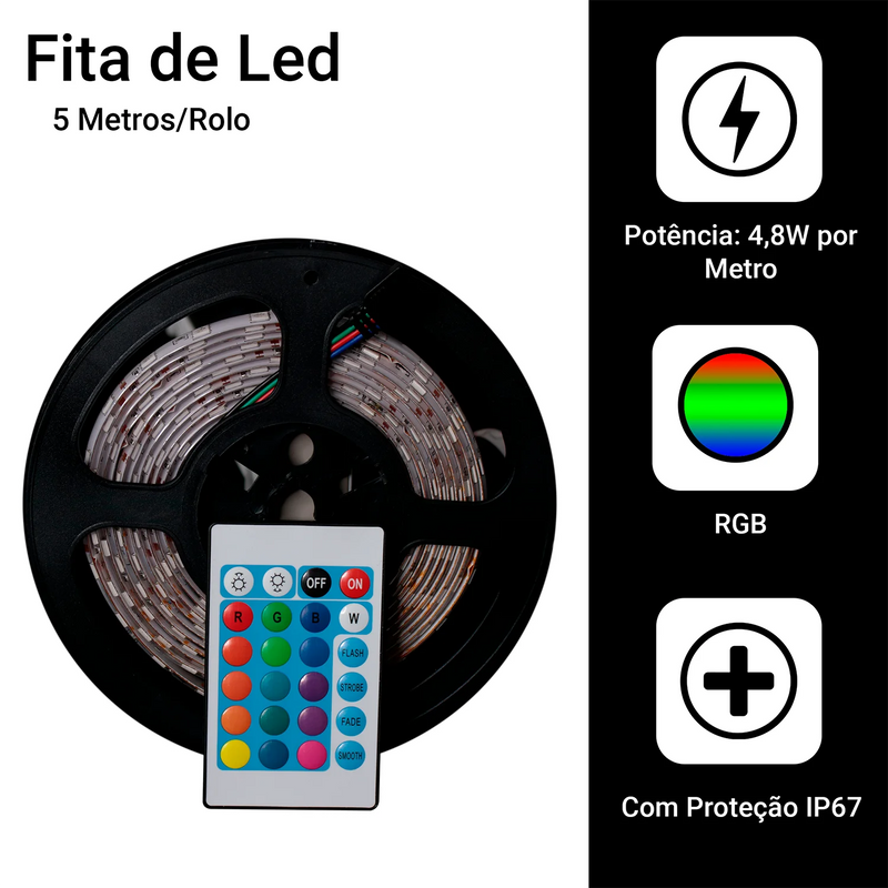 Fita Led Bivolt 5Mt - FRETE GRÁTIS!!!